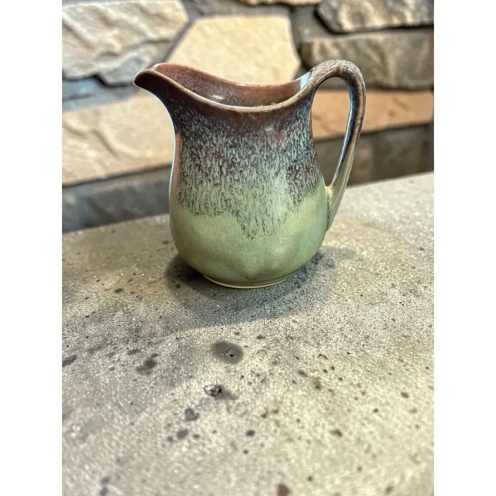 Vintage Pigeon River Pottery Drip Glaze Ewer Pitcher